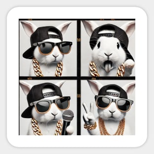 Hip-Hop Rabbit Photo Poses Photo Collage Sticker